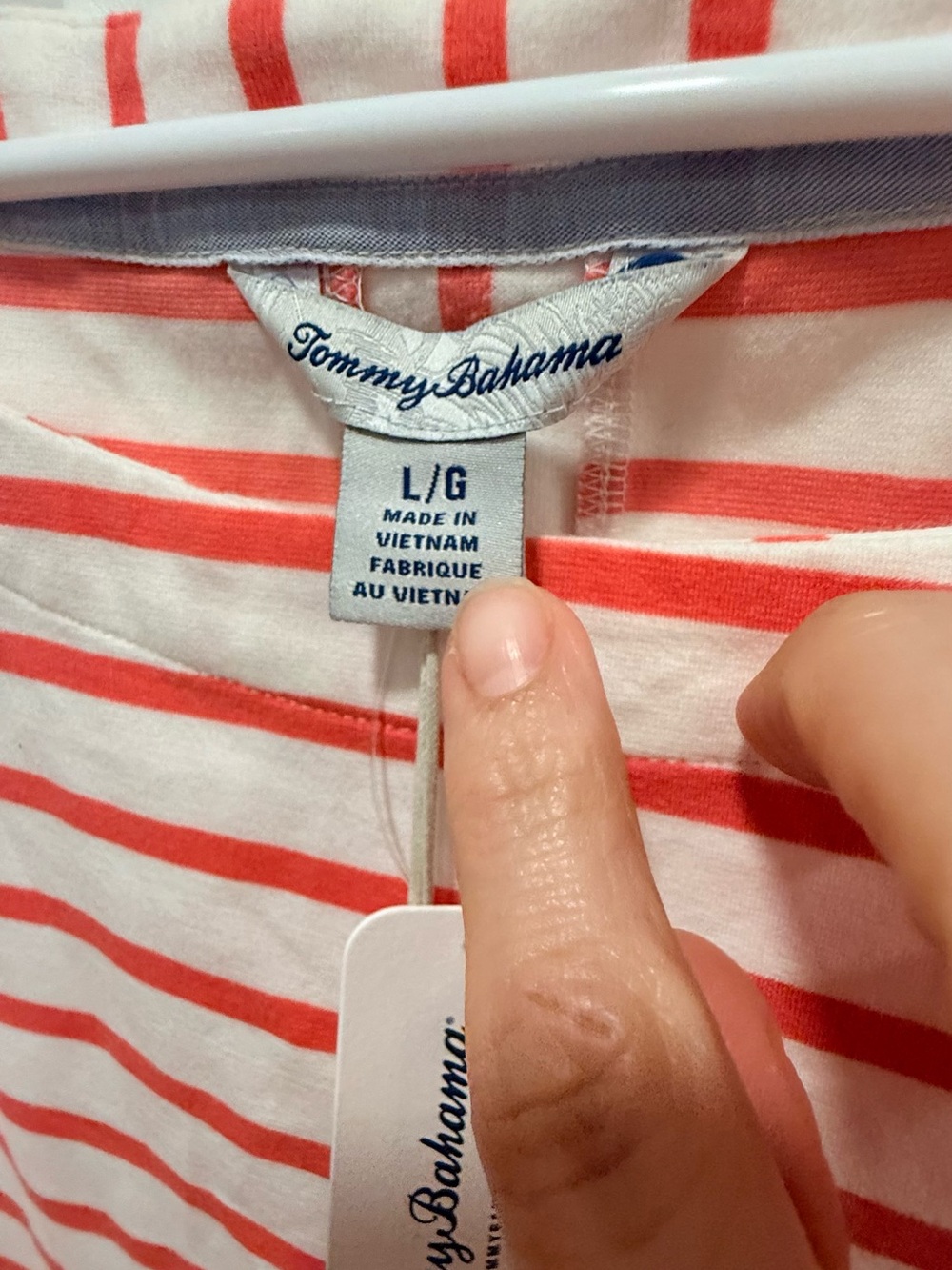 Tommy Bahama Red and White Striped Short Sleeve Tee - Picture 6 of 14